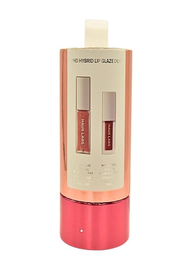 Haus Laboratories Haus Labs PHD Hybrid Innovation Plumping Lip Glaze Duo - Honey Shimmer Full Size & Persimmon Mini - Image 2