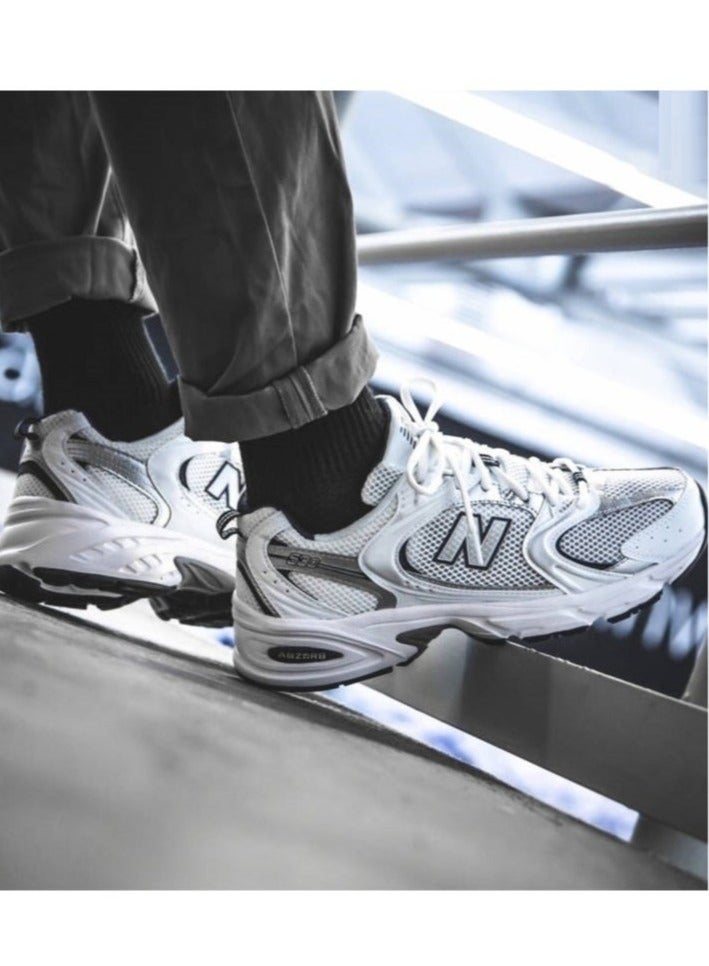 New Balance 530 Casual Sneakers White/Sliver For Men/Women/Students  - Image 4