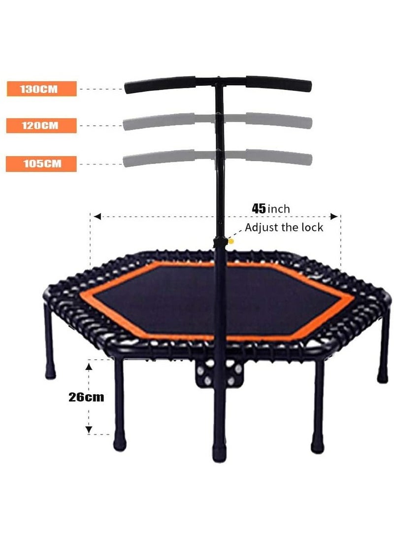 Trampoline 45-Inch Gym Hexagonal Trampoline For Adult Safety Bungee Trampoline For Indoor Fitness Trampoline
