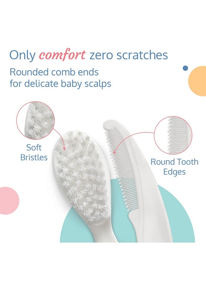 Luvlap طقم مشط وفرشاة أنيق للأطفال، شعيرات ناعمة لتسريح الشعر برفق، مجموعة كاملة للعناية بالشعر للرضع والأطفال الصغار، مناسبة من الولادة (0M+)، هدية مثالية لحفلة استقبال المولود - Image 4