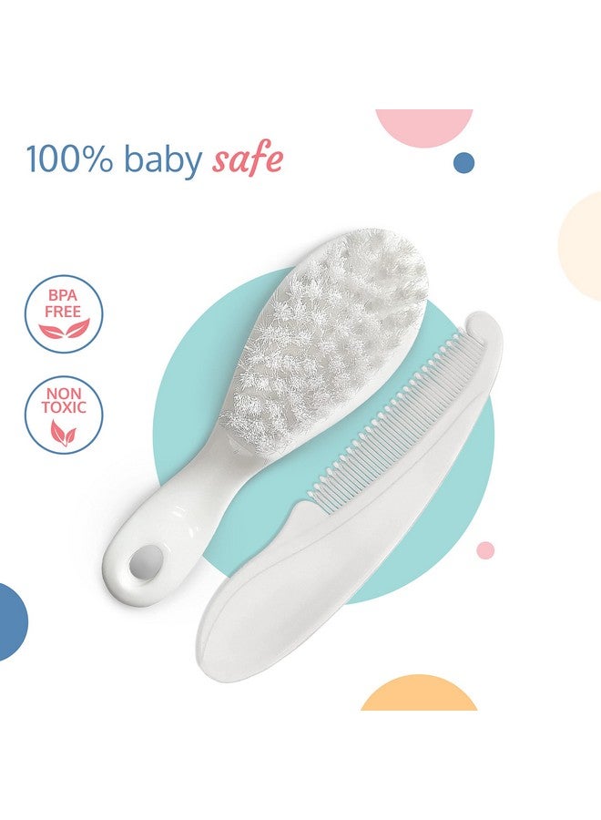 Luvlap طقم مشط وفرشاة أنيق للأطفال، شعيرات ناعمة لتسريح الشعر برفق، مجموعة كاملة للعناية بالشعر للرضع والأطفال الصغار، مناسبة من الولادة (0M+)، هدية مثالية لحفلة استقبال المولود - Image 3