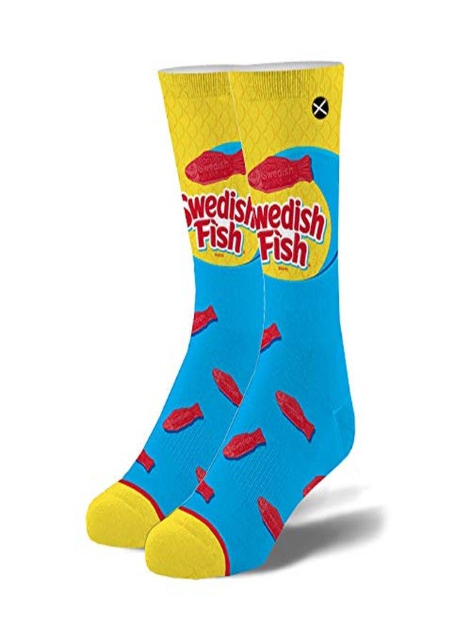 Odd Sox - Swedish Fish Candy Design - Novelty Crew Sock - Large - Soft Cotton Blend - Fun Snack-Themed Gift for Men & Women - Image 2