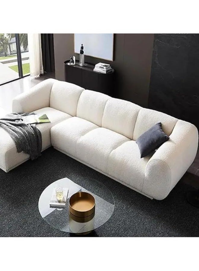Comfynest Nordic Living Room Modern Boucle Luxury 3 seaters L shape Sofa  - Image 1