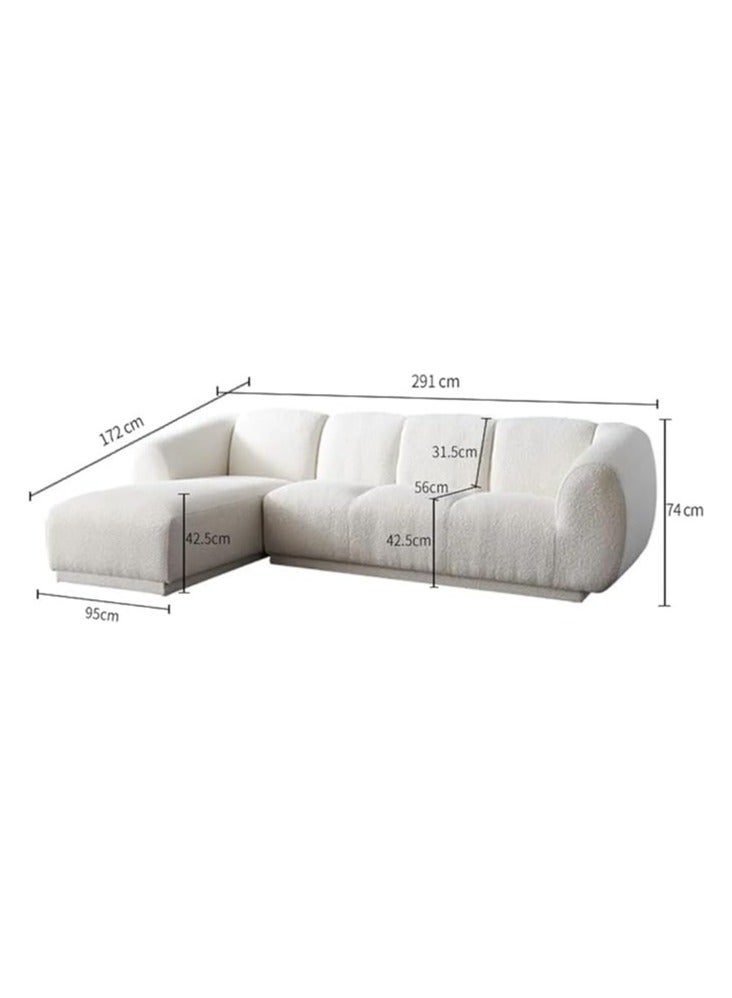 Comfynest Nordic Living Room Modern Boucle Luxury 3 seaters L shape Sofa  - Image 2