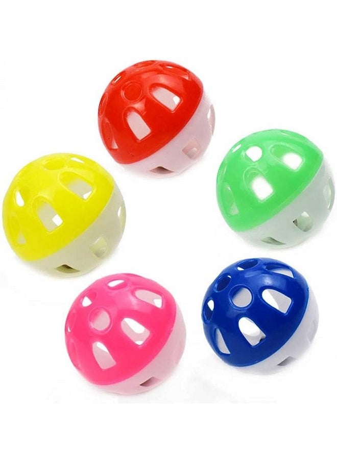 Generic - Plastic Cat Sphere Ball With Inside Bell, Colorful 4Cm Balls Pounce Chase Interactive Rattle Ball Toys For Cats And Kitten (Pack Of 12) - Image 1