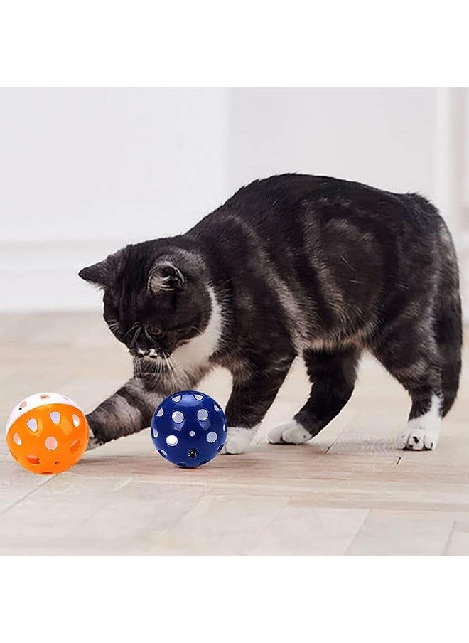 Generic - Plastic Cat Sphere Ball With Inside Bell, Colorful 4Cm Balls Pounce Chase Interactive Rattle Ball Toys For Cats And Kitten (Pack Of 12) - Image 1