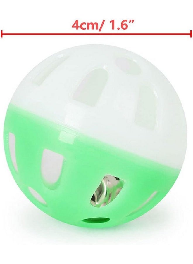 Generic - Plastic Cat Sphere Ball With Inside Bell, Colorful 4Cm Balls Pounce Chase Interactive Rattle Ball Toys For Cats And Kitten (Pack Of 12) - Image 1