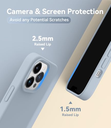 AOTESIER Magnetic for iPhone 13 Pro Phone Case, [Compatible with MagSafe][Military Shockproof Protection] Silicone Case with Soft Microfiber Lining, Camera & Screen Protection 6.1 inch, Baby Blue - Image 5