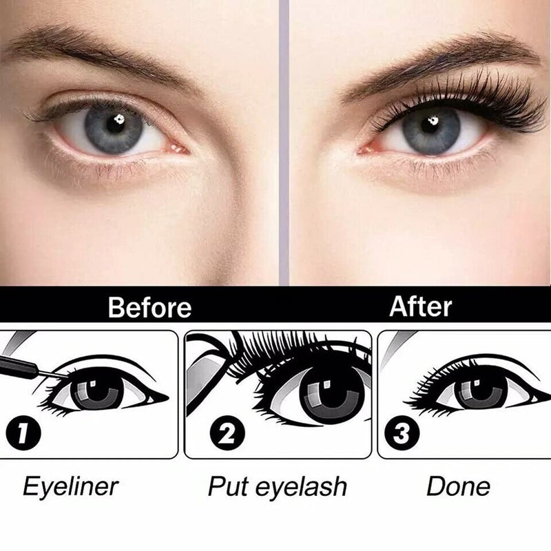 FEITA Upgraded Magnetic Eyelashes Kit with Eyeliner - 10 Pairs Magnetic False Lashes Natural Look with Applicator, 2 Tubes Magnetic Eyeliner - Easy to Apply & No Glue Needed - Image 3