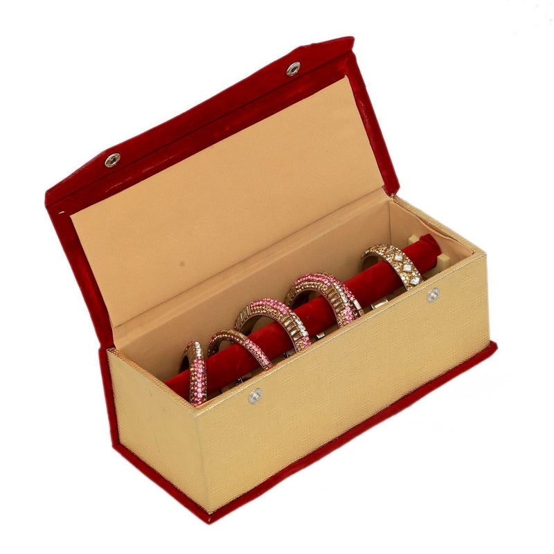 Kuber Industries Kuber Industries 2 Pieces Wooden Single Roll Bangle Box Set, Maroon  - Image 4