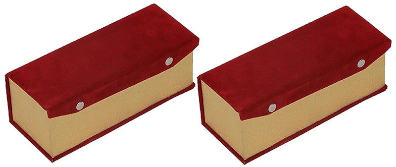 Kuber Industries Kuber Industries 2 Pieces Wooden Single Roll Bangle Box Set, Maroon  - Image 3