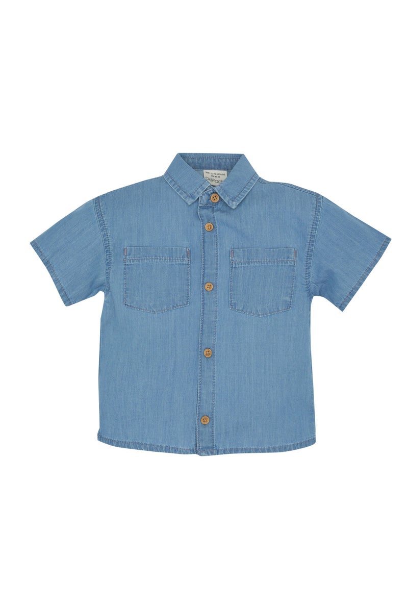 DeFacto Baby Boy Short Sleeve Jean Shirt - Image 2