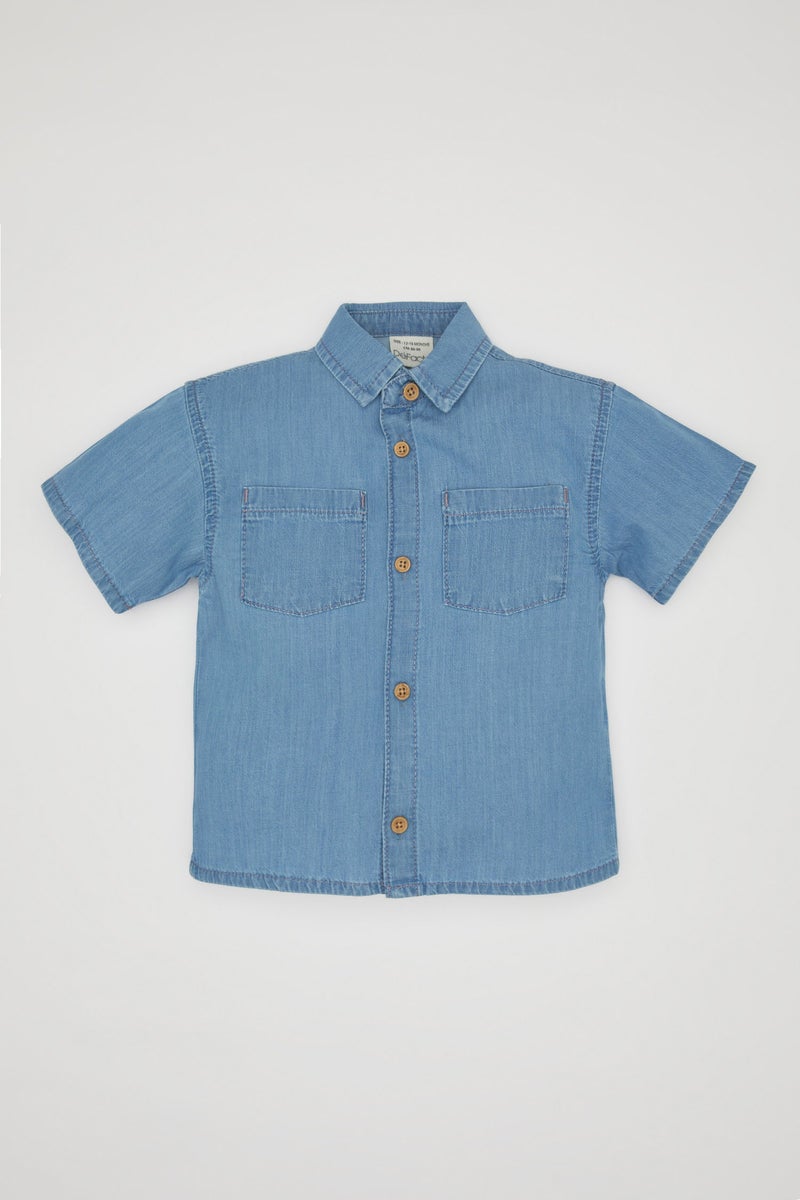 DeFacto Baby Boy Short Sleeve Jean Shirt - Image 1