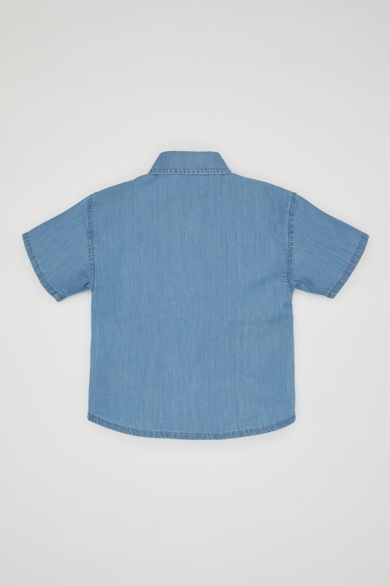 DeFacto Baby Boy Short Sleeve Jean Shirt - Image 5