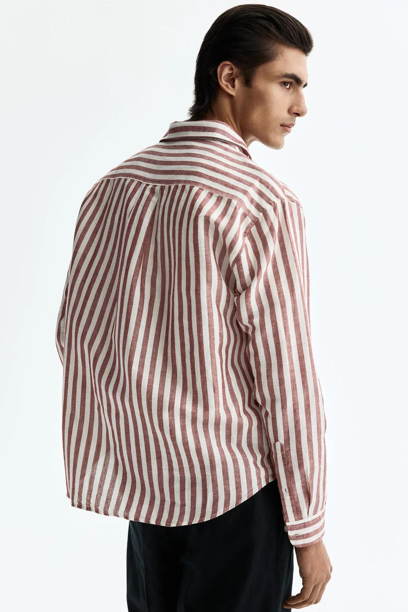 H&M  Relaxed Fit Linen-blend shirt for Men | Best Price UAE