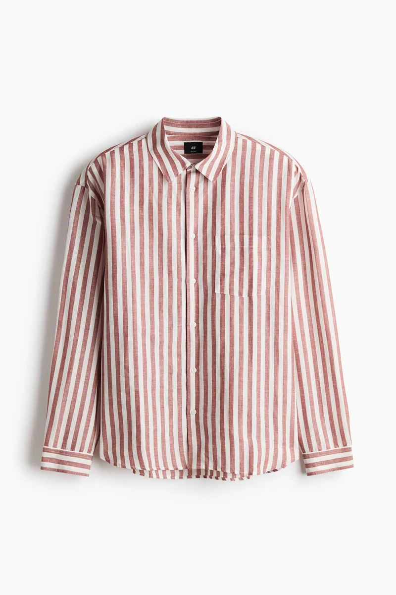 H&M  Relaxed Fit Linen-blend shirt for Men | Best Price UAE