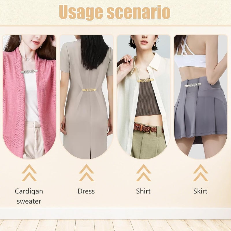 SQUISHCO 4 pcs Sinch Clip, Cinch Clip for Shirt, Shirt Tightening Clips Women, Vintage Style, Ideal for Shawl and Cardigan, Perfect for Indoor and Outdoor Use - Image 5
