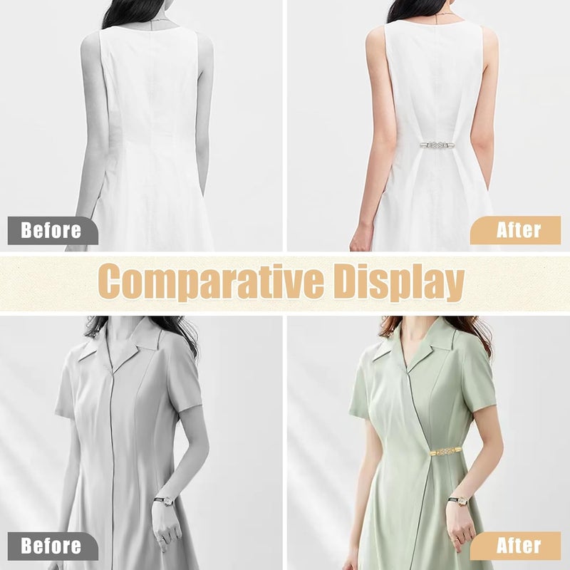 SQUISHCO 4 pcs Sinch Clip, Cinch Clip for Shirt, Shirt Tightening Clips Women, Vintage Style, Ideal for Shawl and Cardigan, Perfect for Indoor and Outdoor Use - Image 3
