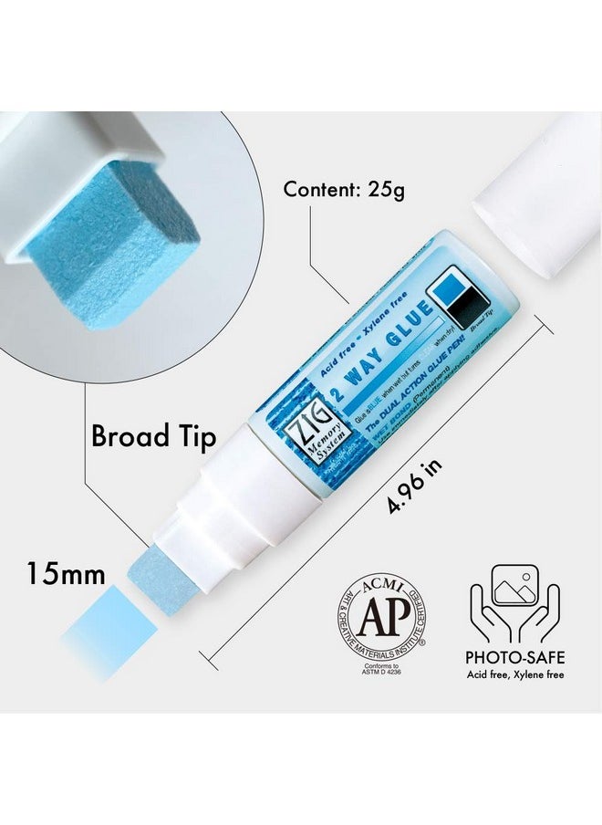 Zig Kuretake Zig 2 Way Glue Pen 15Mm Board Tip 2Pcs Set Adhesive For Kids Adult Artists Crafting Scrapbooking Gift Card Calligraphy Made In Japan  - Image 2