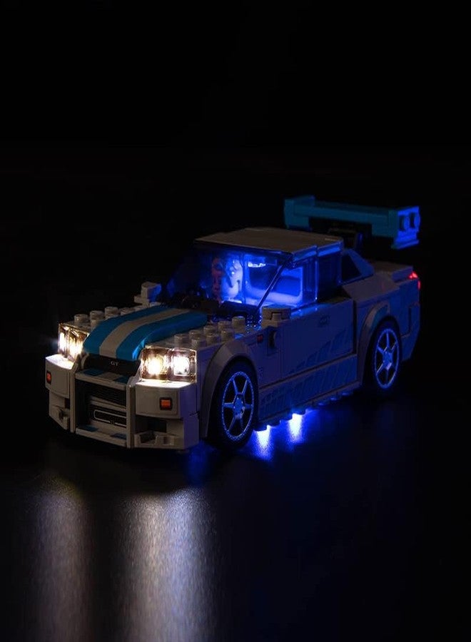 BrickBling LED Light Kit for Lego Speed Champions Fast & Furious Nissan Skyline GT-R (R34) Toy Car Building Set, Blue Underglow Lights for Lego 76917 (No Model) - Image 2
