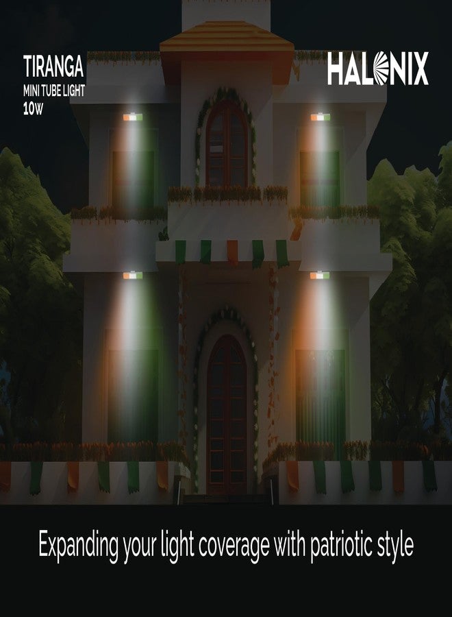 Halonix 10W 2-In-1 Trianga LED Mini Tube Light | Base- B22, Color- White & Tiranga | Switch It On For White Light | Switch It Off & On Again For Tiranga Light| Pack 1 - Image 4