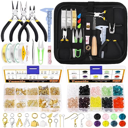 Tanstic 1251Pcs Jewelry Making Supplies Kit, Jewelry Making Kit with Jewelry Pliers, Jump Rings, Jewelry Wires, Flat Round Beads, Jewelry Findings Supplies for Jewelry Making - Image 1