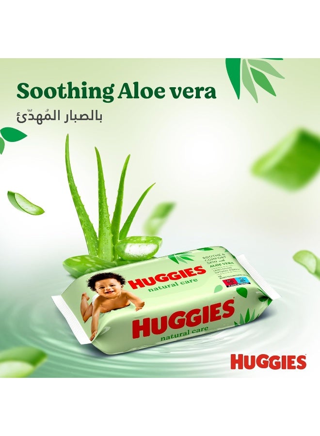 HUGGIES Baby Wipes Natural Care with Aloe Vera Huggies Wipes 56 Pc Kids - Image 3
