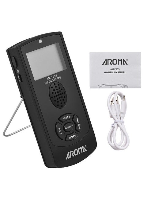 Electronic Digital Metronome with 2.2-inch LCD Universal Electronic Metronome with Volume Tempo Beat Speed Control Human Voice On/Off Built-in Rechargeable Battery for Guitar Piano Violin Drum