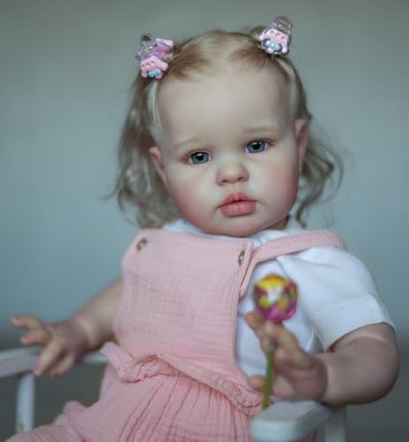 Zero Pam Reborn Baby Dolls Girls 24 Inch Large Size Realistic Baby Doll Real Looking Reborn Toddler Girl with Natural Curly Hair Life Size Dolls for Girl Boy Toys - Image 5