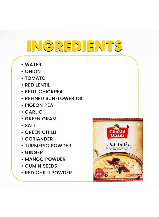 Chokhi Dhani Dal Tadka 300 gm | Ready-to-Eat Curry with Spices | Authentic Indian Meal | Vegetarian | Heat & Serve - Image 5