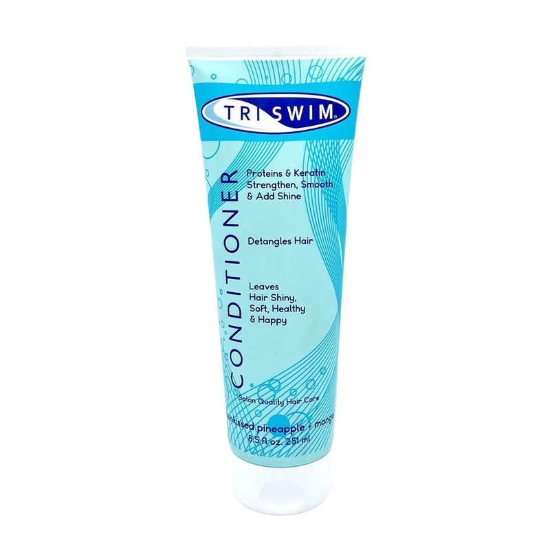 TRISWIM Swim Conditioner 85oz Hydrates Strengthens Smooths Hair Repairs Damage from Chlorine Bromine Saltwater Protein Keratin Formula Sunkissed Pineapple Mango Scent