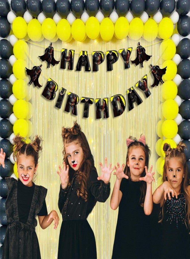 Seyal Batmn Happy Birthday Banner for Boys Party Decorations - Superhero Theme Birthday Garland - Comic Style Wall Hanging Banner - Bat Hero Birthday Party Supplies or Comic-Inspired Celebrations - Image 5
