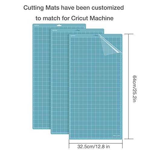 REALIKE LightGrip Cutting Mat for Silhouette Cameo 5/4/3/2/1(3 Mats,12x24 inch) Blue Light Adhesive Cricket Cut Mats Replacement Accessories for Silhouette Cameo - Image 2