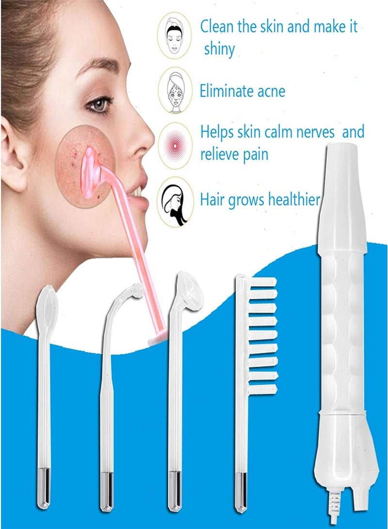 عالية التردد آلة الوجه ، 4 في 1 القطب عصا المحمولة المحمولة عالية التردد جهاز الجمال للوجه الرقبة والشعر - Image 2
