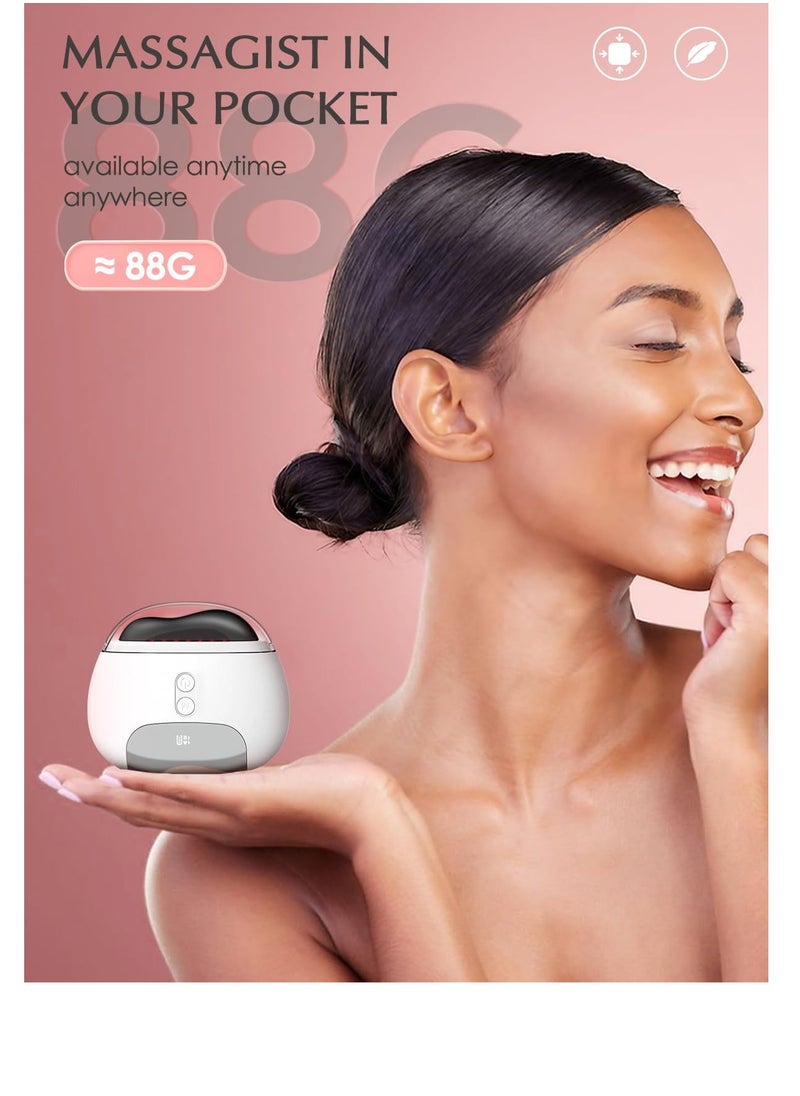 Excefore GuaSha Tool for Face, Electric Gua Sha Facial Tool with Skin Scraping ,Massage, Heat and Electric Vibration 5 Models, Anti-Aging Device, Eye Face Puffiness, Wrinkles, Firm Tighten, Relief, White  - Image 5
