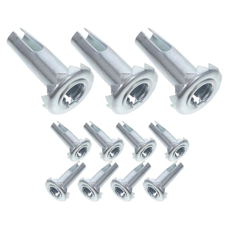12pcs Iron Caster Socket Sleeves for Stem Casters Round Furniture Inserts Compatible with Grip Ring Chair Legs and Wooden Furniture Replacement - Image 1