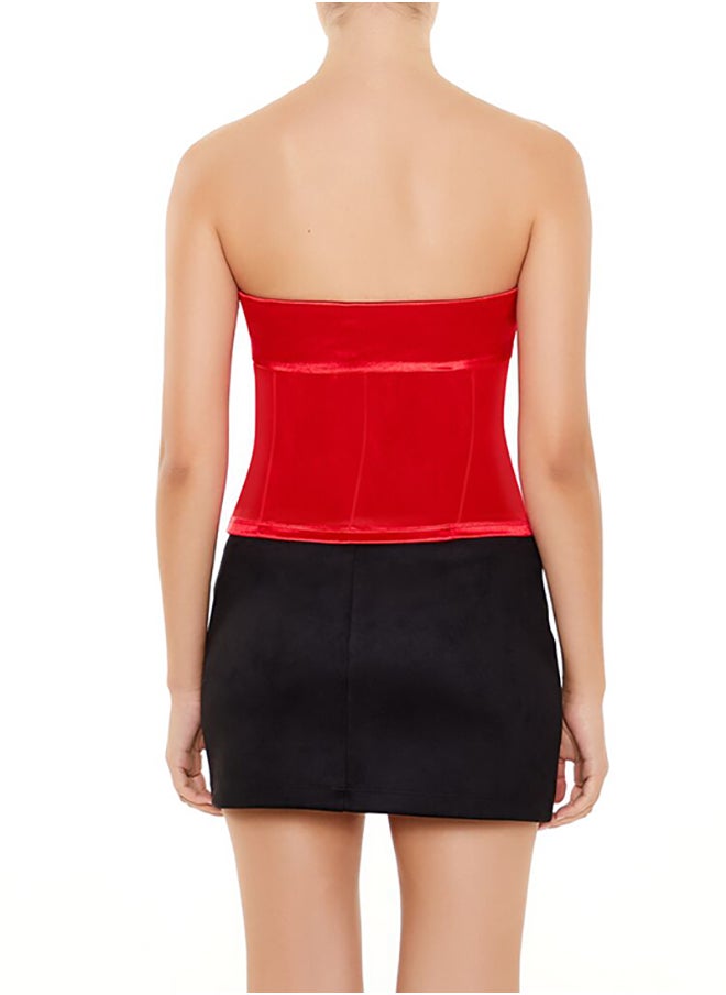 FOREVER 21 Satin Foldover Tube Crop Top  - Image 3