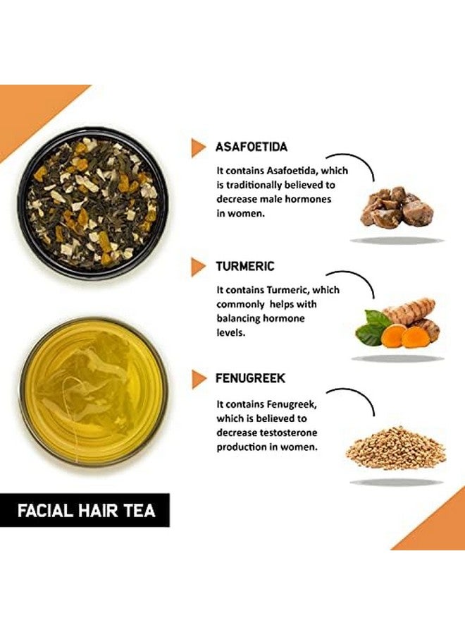 TEACURRY Facial Hair Tea (1 Month Pack, 30 Tea Bags) - Helps With Unwanted Hair Hair Removal And Facial Hair Removal - 100% Natural Ingredients, Herbal Tea, 100 Gram - Image 2