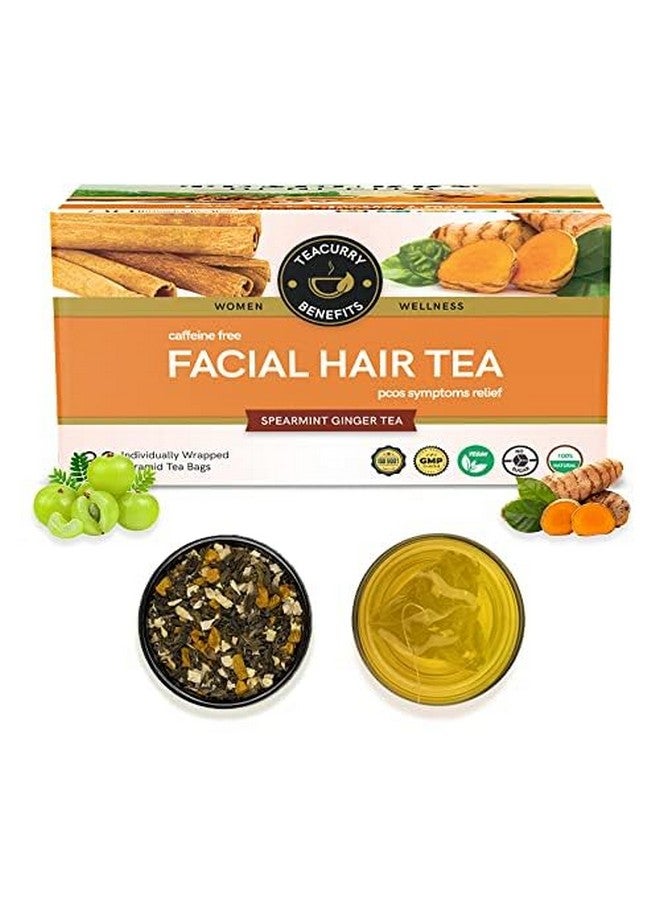 TEACURRY Facial Hair Tea (1 Month Pack, 30 Tea Bags) - Helps With Unwanted Hair Hair Removal And Facial Hair Removal - 100% Natural Ingredients, Herbal Tea, 100 Gram - Image 1