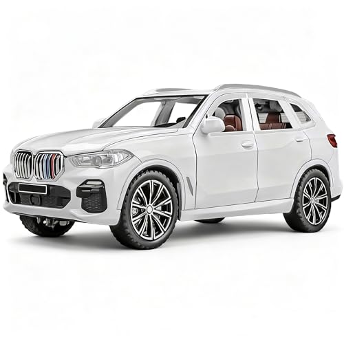 ERBADIHAGO Toy Cars Compatible for X5 132 Metal Model Car Toys with Light and Sound Pull Back Collectible Model for Children Age 3 Year Old Festival GiftWhite - Image 1