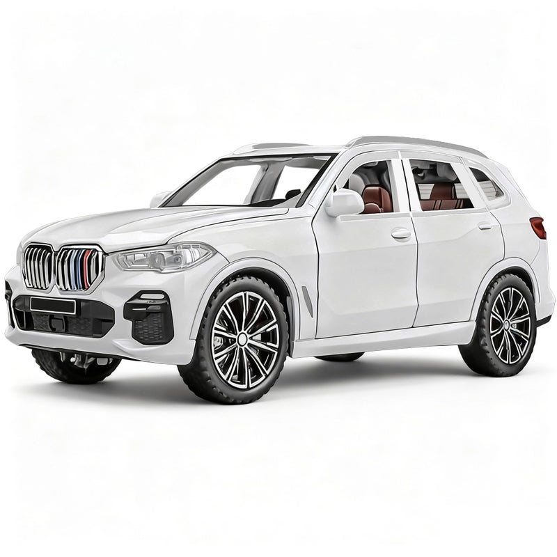 ERBADIHAGO Toy Cars Compatible for X5 132 Metal Model Car Toys with Light and Sound Pull Back Collectible Model for Children Age 3 Year Old Festival GiftWhite - Image 3