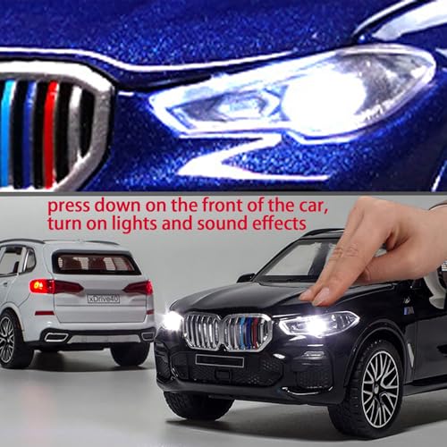 ERBADIHAGO Toy Cars Compatible for X5 132 Metal Model Car Toys with Light and Sound Pull Back Collectible Model for Children Age 3 Year Old Festival GiftWhite - Image 5