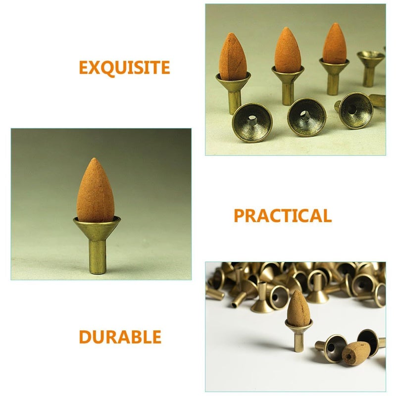 Large Metal Backflow Incense Stand Cone Tray Set For Home Meditation Yoga - Image 4