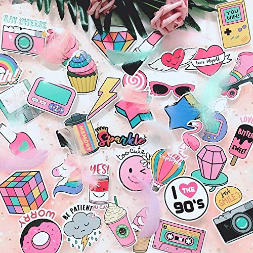 iDream Girls Kawaii Fun PVC Waterproof Stickers (Set of 60) – Pink Self-Adhesive for Mobile, Laptop, Toys, Luggage, Car, Suitcase, Size 3-8 cm, Easy Apply, Smooth Matte Finish - Image 2