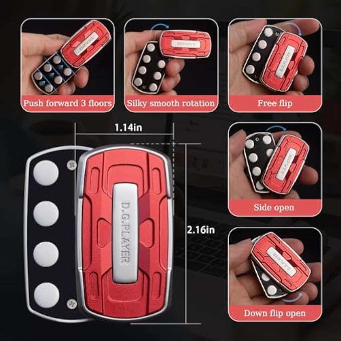 D.G.PLAYER Metal Fidget Toys Adults, 360 Push Fidget Slider ADHD Magnet Fidget for Anxiety and Stress Relief, Good Gifts for Office Men - Image 2