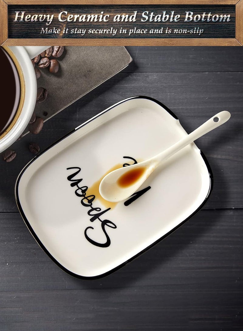 LENND Ceramic Spoon Rest for Stove Top, Large Spoon Holder, Spoon Rest for Kitchen Counter, White Coffee Spoon Rest, Heat-Resistant Cooking Utensil Rest, Modern Farmhouse Kitchen Décor - Image 4