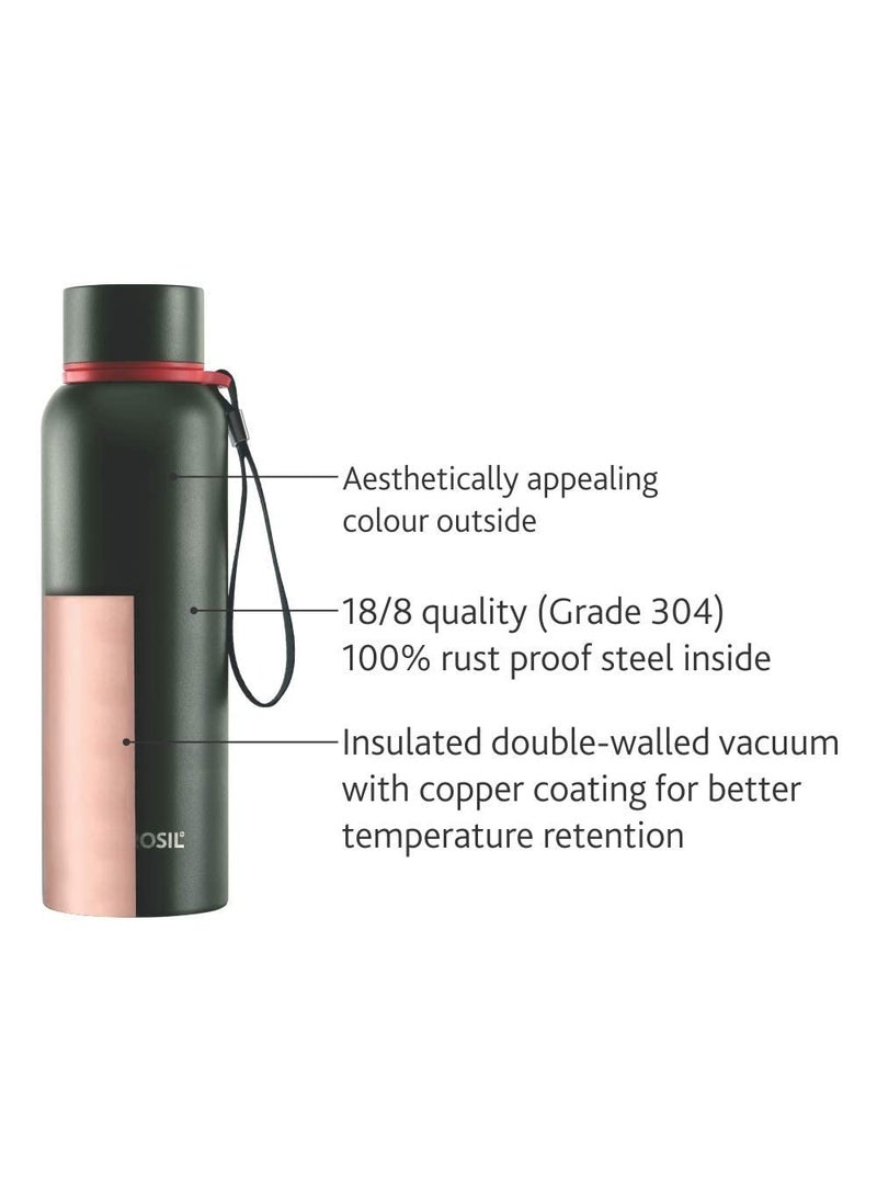 BOROSIL Borosil Hydra Trek 700 ml Stainless Steel Water Bottle | Double Wall Vacuum Insulated Flask, Green | 20 Hours Hot & 24 Hours Cold | Ideal for Personal & Corporate Gifting | 1 Year Warranty  - Image 3