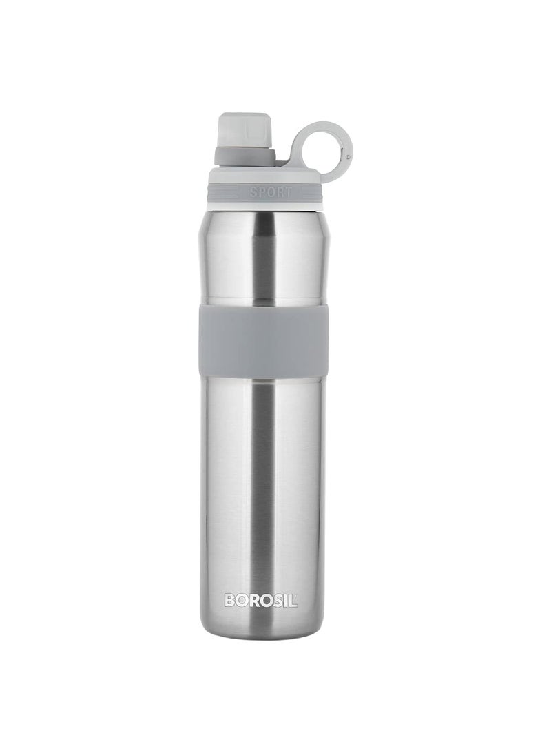 BOROSIL Borosil Hydra Thirst Burst 800 ml Stainless Steel Water Bottle | Double Wall Vacuum Insulated Flask | 12 Hours Hot & Cold | Ideal for Personal & Corporate Gifting | 1 Year Warranty, Silver  - Image 1