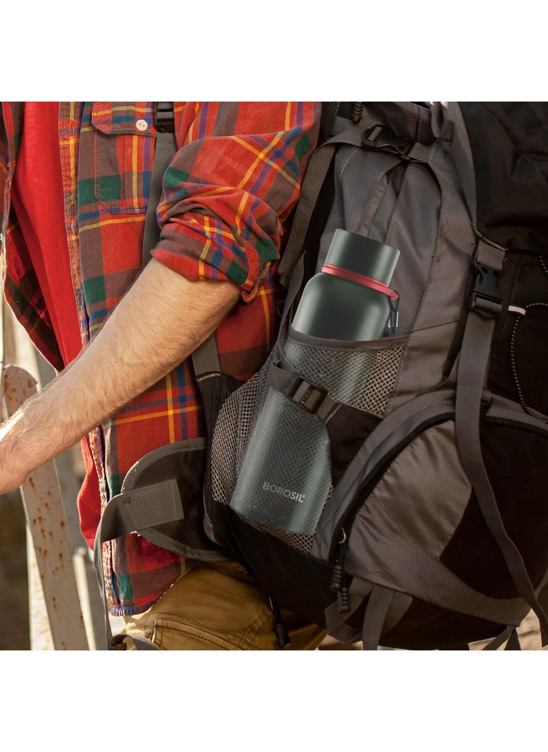 BOROSIL Borosil Hydra Trek 700 ml Stainless Steel Water Bottle | Double Wall Vacuum Insulated Flask, Green | 20 Hours Hot & 24 Hours Cold | Ideal for Personal & Corporate Gifting | 1 Year Warranty  - Image 4