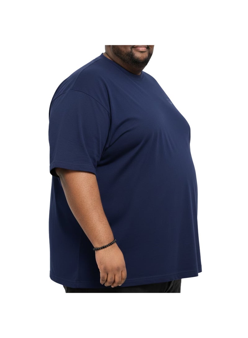 OVERS Plus Size Plain Navy T-Shirt  for Men - Image 2